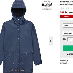 Herschel Rain Parka - Peacoat/Navy Color